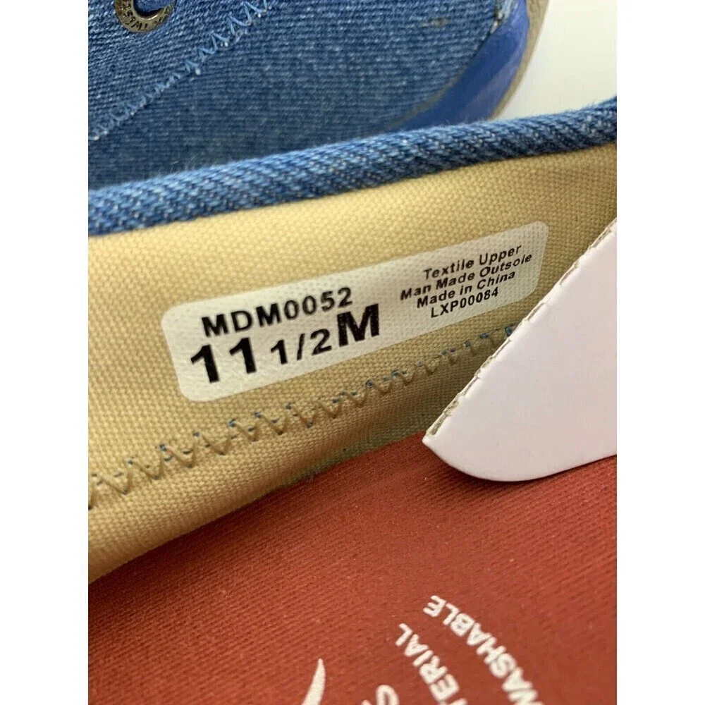 Twisted X Boat Shoe Driving Moc Toe Denim‎ Canvas Blue Laces MDM0052 Mens 11.5
